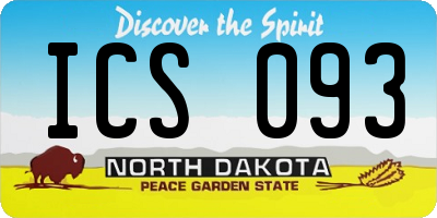 ND license plate ICS093