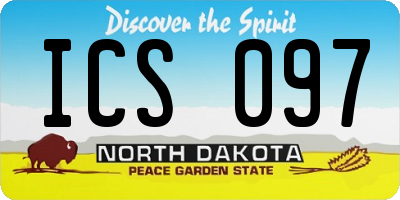 ND license plate ICS097
