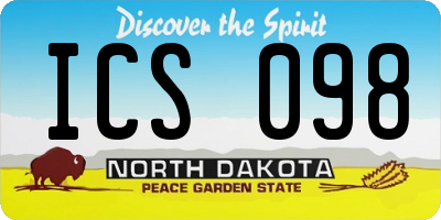 ND license plate ICS098