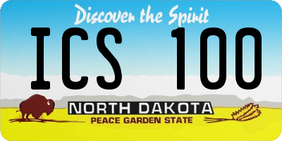 ND license plate ICS100