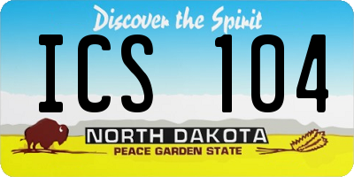 ND license plate ICS104
