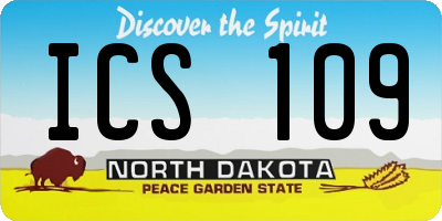 ND license plate ICS109