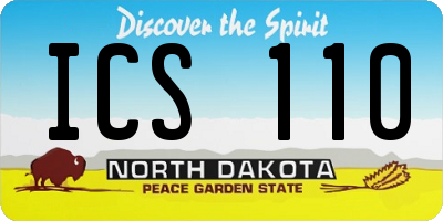 ND license plate ICS110