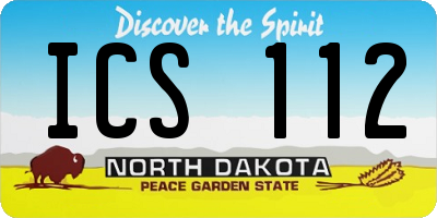 ND license plate ICS112