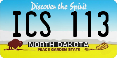 ND license plate ICS113