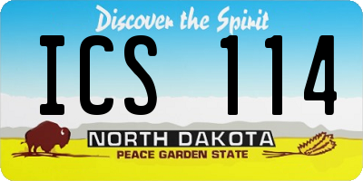 ND license plate ICS114