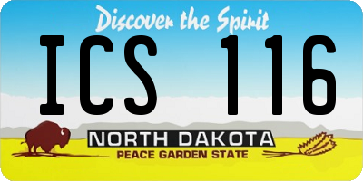 ND license plate ICS116