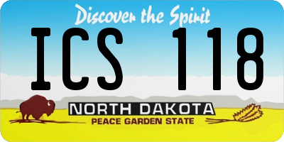 ND license plate ICS118
