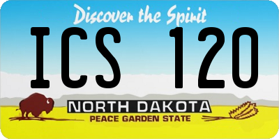 ND license plate ICS120