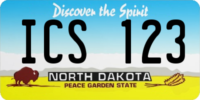 ND license plate ICS123