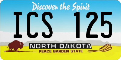 ND license plate ICS125