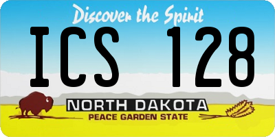 ND license plate ICS128