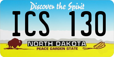 ND license plate ICS130