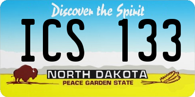 ND license plate ICS133
