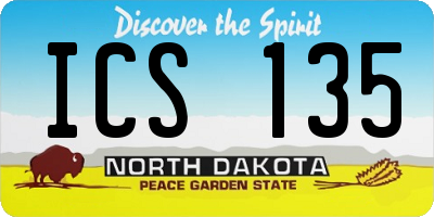 ND license plate ICS135