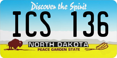 ND license plate ICS136