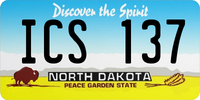 ND license plate ICS137