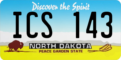 ND license plate ICS143