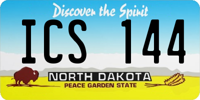 ND license plate ICS144