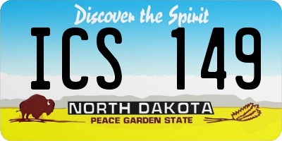 ND license plate ICS149