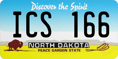 ND license plate ICS166