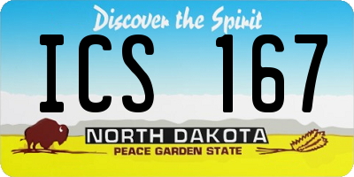 ND license plate ICS167