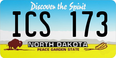 ND license plate ICS173