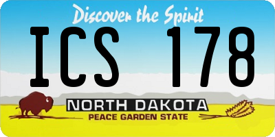 ND license plate ICS178