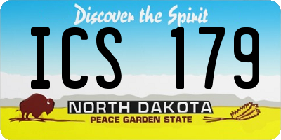ND license plate ICS179