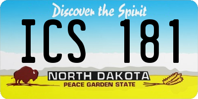 ND license plate ICS181