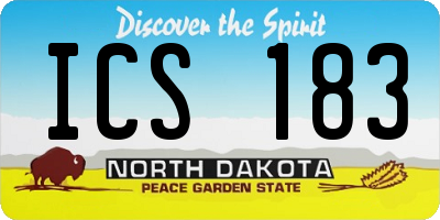 ND license plate ICS183