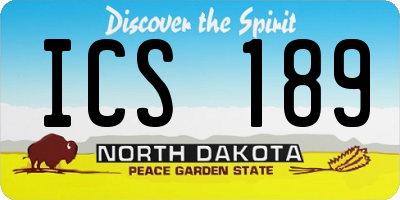 ND license plate ICS189