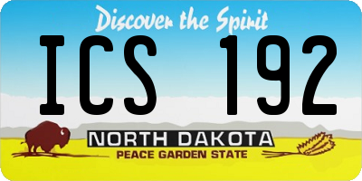 ND license plate ICS192
