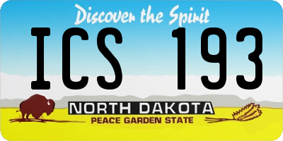 ND license plate ICS193