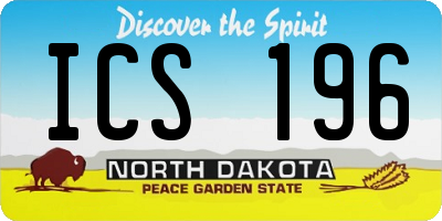 ND license plate ICS196