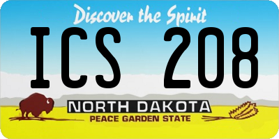 ND license plate ICS208
