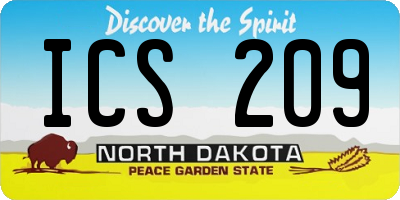ND license plate ICS209