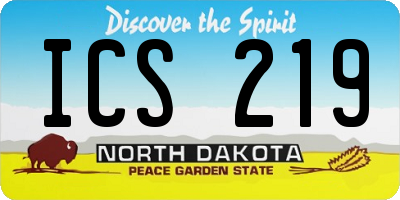 ND license plate ICS219