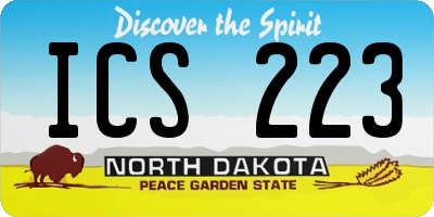 ND license plate ICS223
