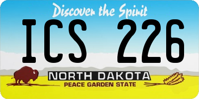 ND license plate ICS226