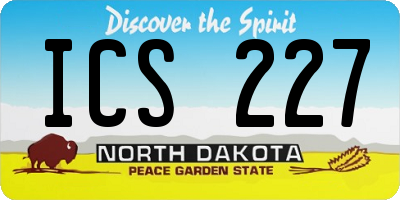 ND license plate ICS227