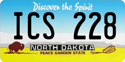 ND license plate ICS228
