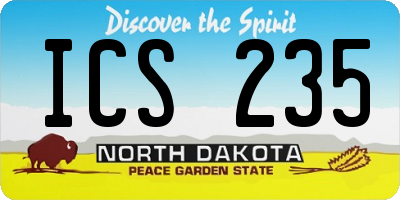 ND license plate ICS235