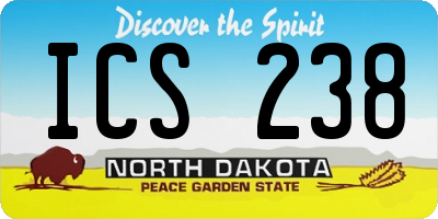 ND license plate ICS238