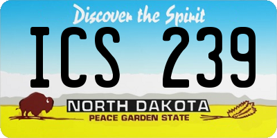 ND license plate ICS239