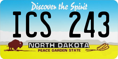 ND license plate ICS243