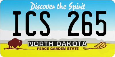 ND license plate ICS265