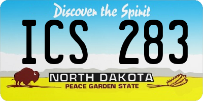 ND license plate ICS283