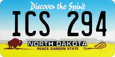 ND license plate ICS294