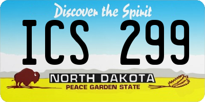 ND license plate ICS299